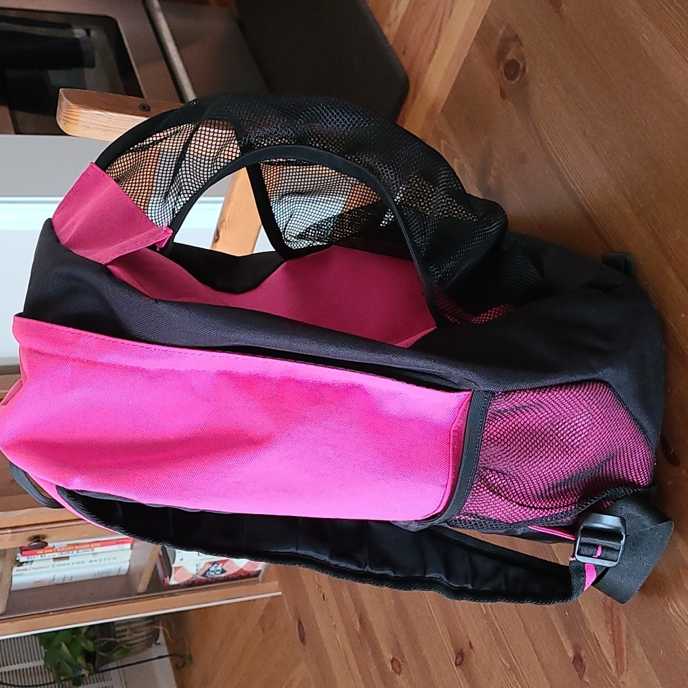 Girls sports backpack with ball carrier